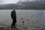 Standing at the edge of the loch.